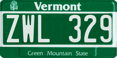 VT license plate ZWL329