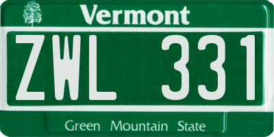 VT license plate ZWL331