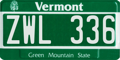 VT license plate ZWL336