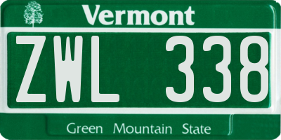 VT license plate ZWL338