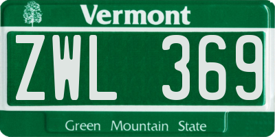 VT license plate ZWL369