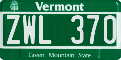 VT license plate ZWL370
