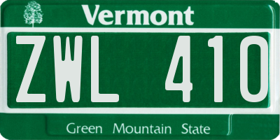 VT license plate ZWL410