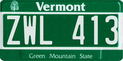 VT license plate ZWL413