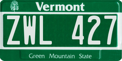 VT license plate ZWL427