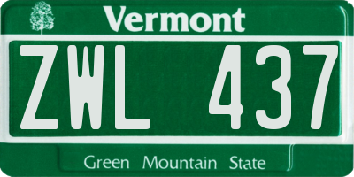 VT license plate ZWL437
