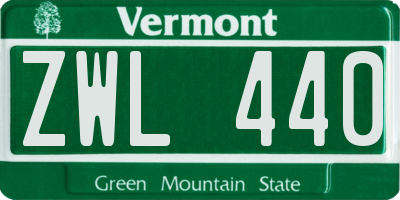 VT license plate ZWL440