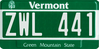 VT license plate ZWL441
