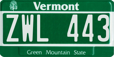 VT license plate ZWL443