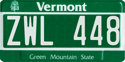 VT license plate ZWL448