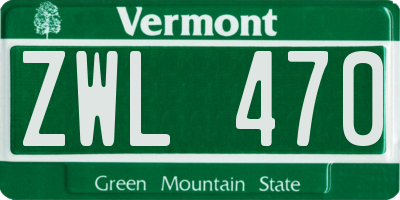 VT license plate ZWL470