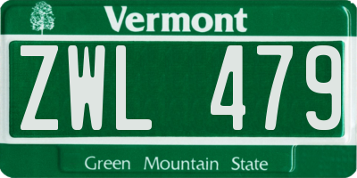 VT license plate ZWL479