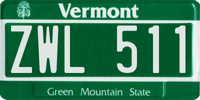 VT license plate ZWL511