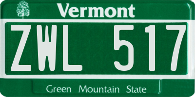 VT license plate ZWL517