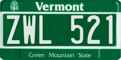 VT license plate ZWL521