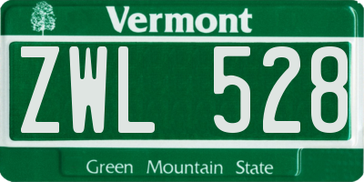 VT license plate ZWL528