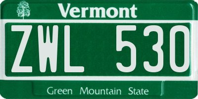 VT license plate ZWL530