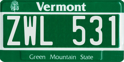 VT license plate ZWL531