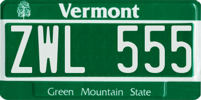 VT license plate ZWL555