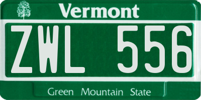 VT license plate ZWL556