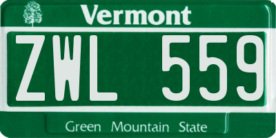 VT license plate ZWL559