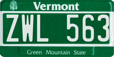 VT license plate ZWL563