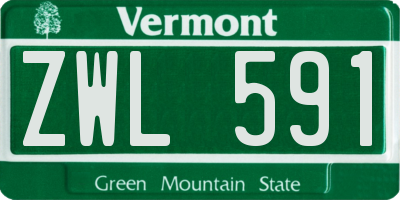 VT license plate ZWL591