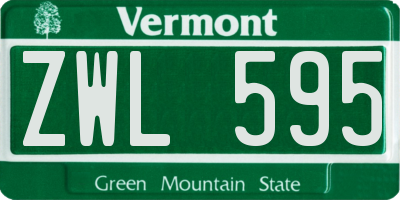 VT license plate ZWL595