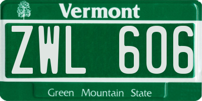 VT license plate ZWL606