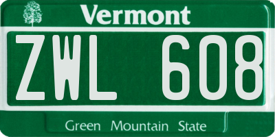 VT license plate ZWL608
