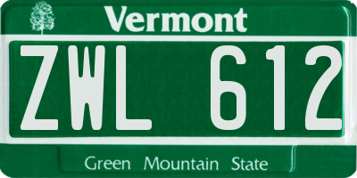 VT license plate ZWL612