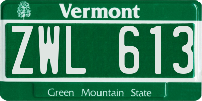 VT license plate ZWL613