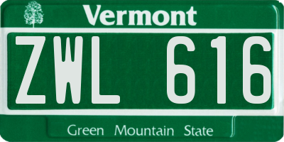 VT license plate ZWL616