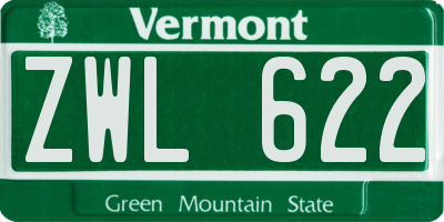 VT license plate ZWL622