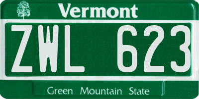 VT license plate ZWL623