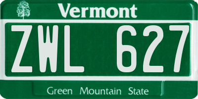 VT license plate ZWL627