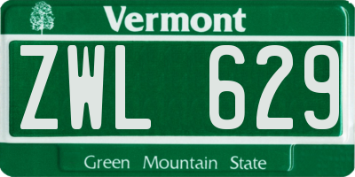 VT license plate ZWL629
