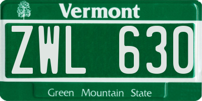 VT license plate ZWL630