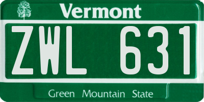 VT license plate ZWL631