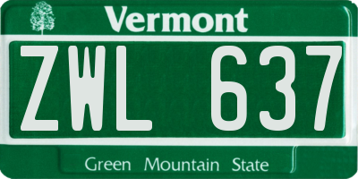 VT license plate ZWL637