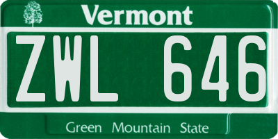 VT license plate ZWL646