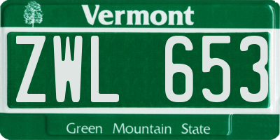 VT license plate ZWL653