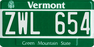 VT license plate ZWL654