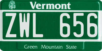 VT license plate ZWL656