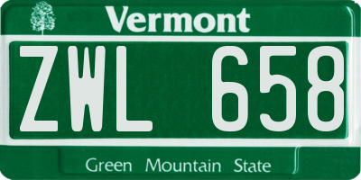 VT license plate ZWL658