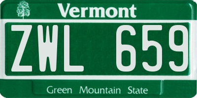 VT license plate ZWL659
