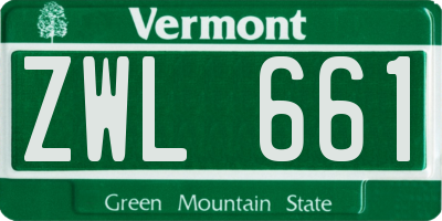 VT license plate ZWL661