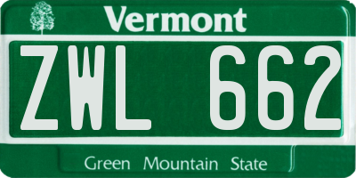VT license plate ZWL662
