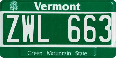 VT license plate ZWL663