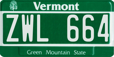 VT license plate ZWL664